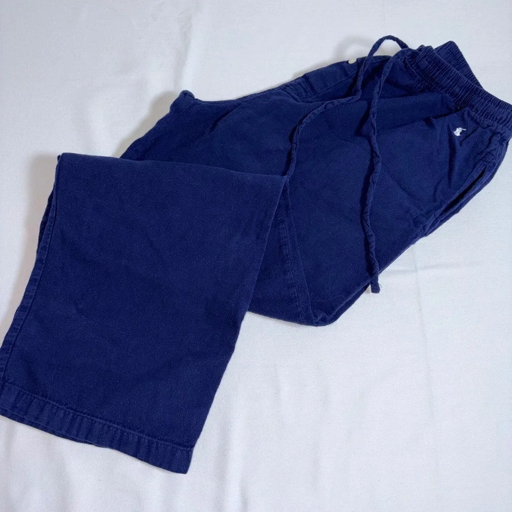 Polo Ralph Lauren Pajama Pants Large Navy Blue Excellent Cotton Drawstring Logo